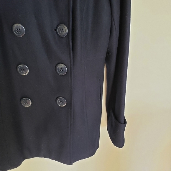 Delia's Navy Blue Wool Coat Chunky Button Large - Picture 4 of 12